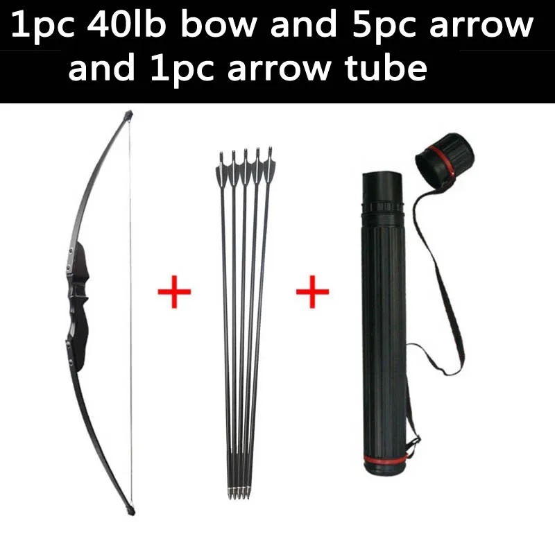 

Bow and Arrow Recurve Bow Take Down LongBow 30Lbs/40Lbs with Fiberglass Arrows and Arrow Tube for Archery Hunting Accessory