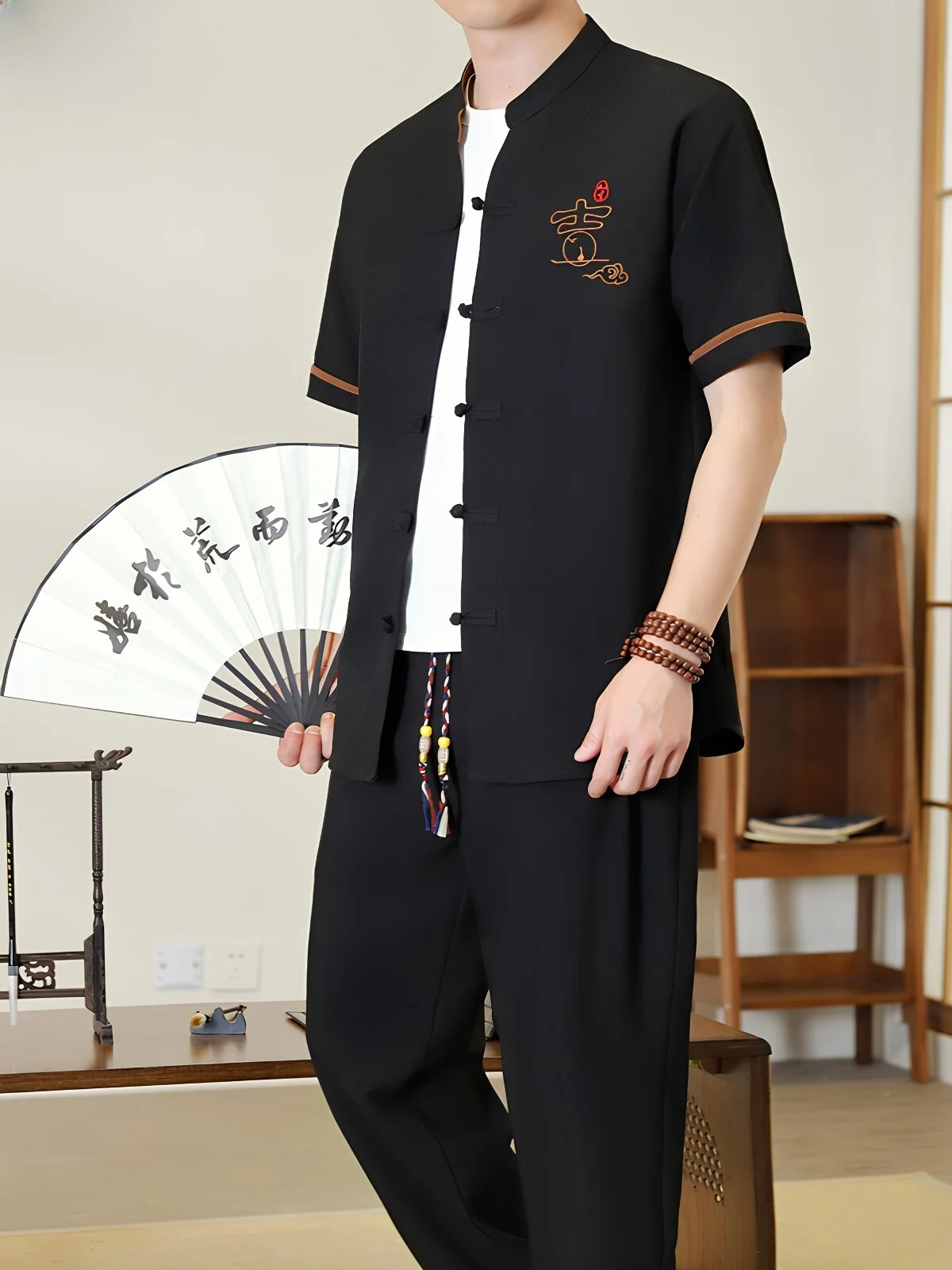 conjunto-de-dos-piezas-de-manga-corta-casual-de-seda-de-hielo-fazeya-para-hombre-ligero-veraniego-moderno-estilo-chino-m