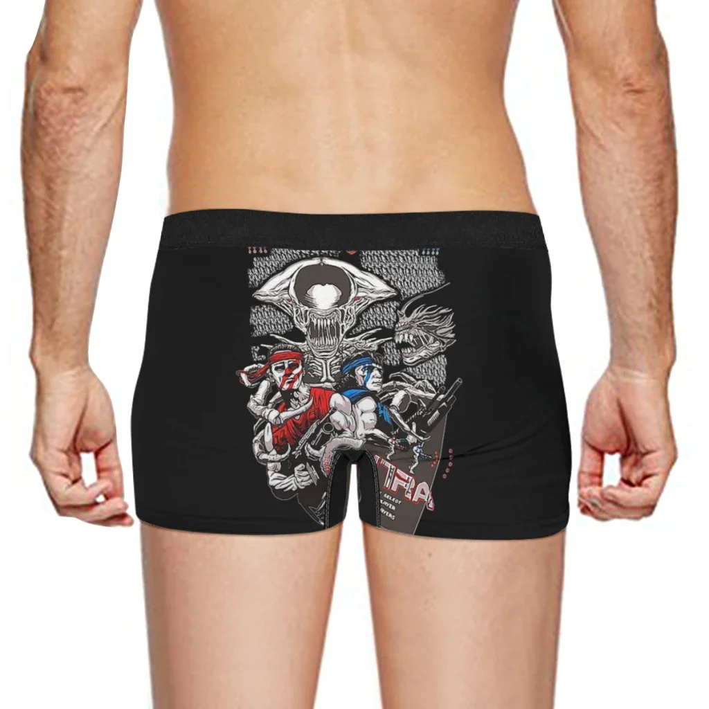 Game Contra King Cuecas para Homens, Calcinhas Respiráveis, Roupa Interior, Shorts Estampados, Cuecas Boxer