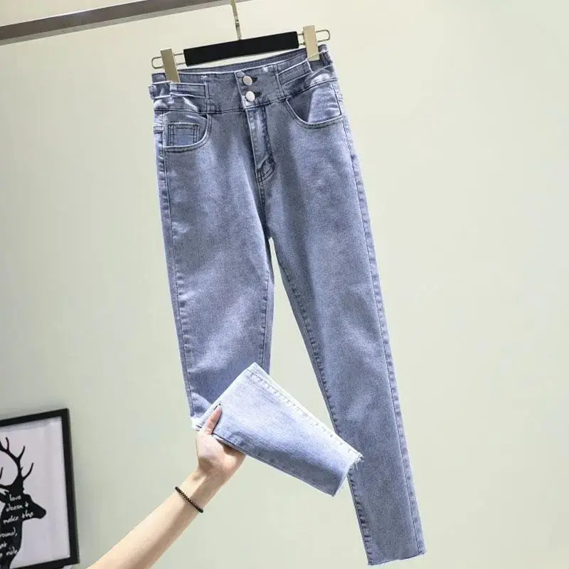 Women\'s 2024 Spring/Summer New Matching Set Korean Elegant Splicing Shirt+Jeans Two Piece Female Vintage Blouse Denim Pants Suit