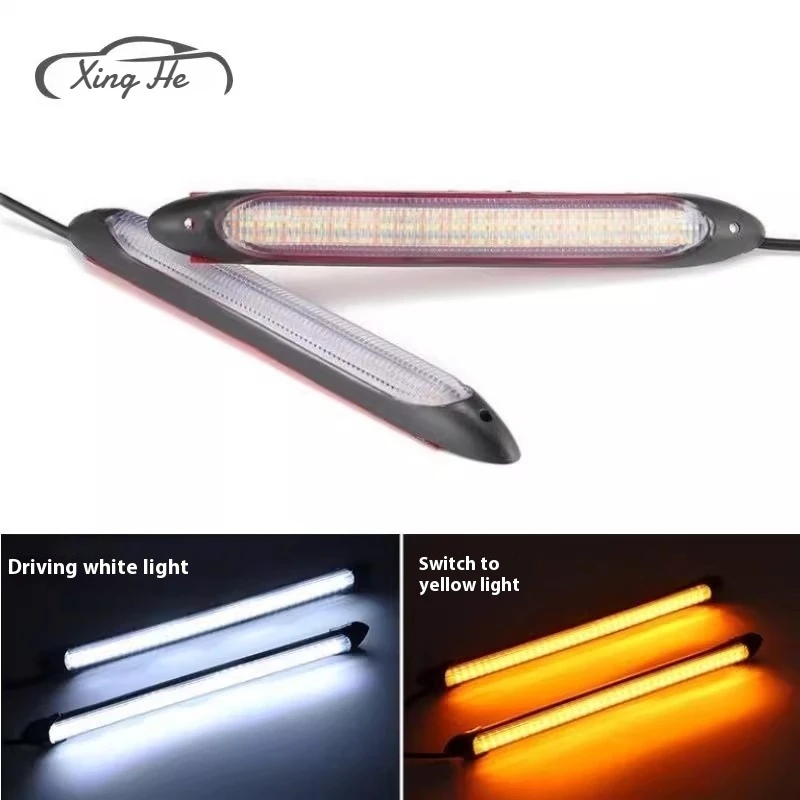 

Водонепроницаемые светодиодные дневные ходовые огни, универсальные автомобильные фары, последовательный задний сигнал, желтый дневной поток света, автомобильные ДХО, 12 В постоянного тока