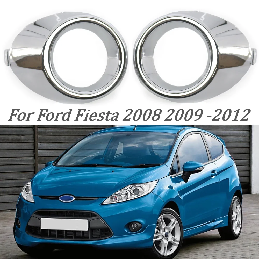 Car Accessories Chrome Front Left/Right Side Bumper Fog Light Lamp Cover Grille Grill For Ford fiesta 2008 2009 2010 2011 2012