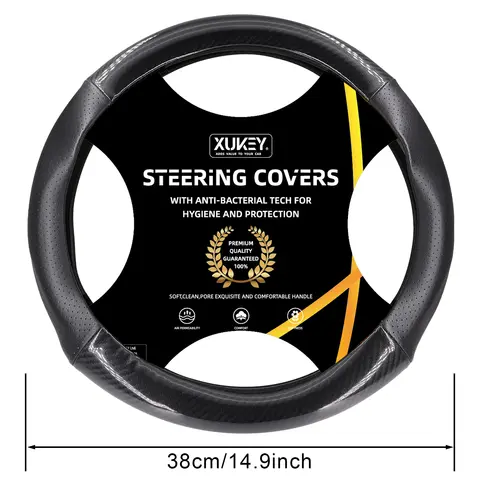 10 best sales steering wheel cover carbon fiber - №5