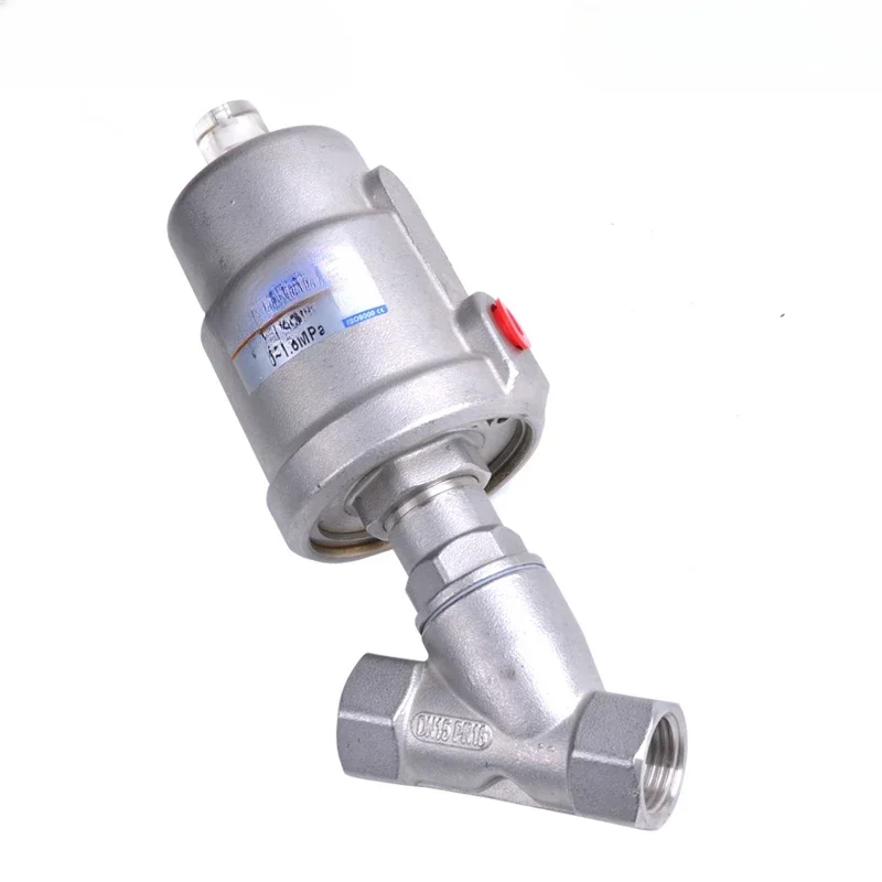 Stainless steel high temperature pneumatic steam thread corrosion resistant Y type angle seat valve for disinfection