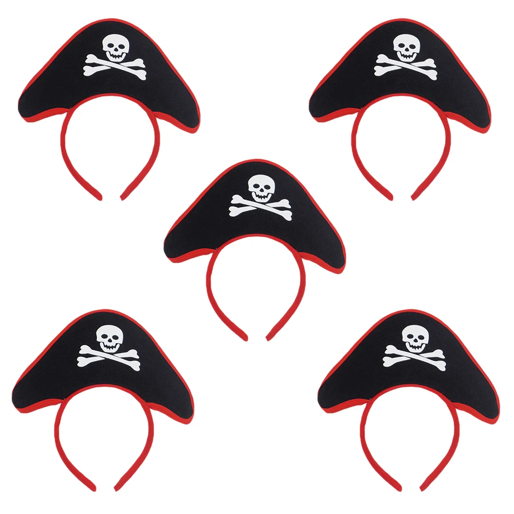 

5 Pcs Pirate Skull Hair Hoop Kids Headbands Party Headwear Festival Headdress Hair Accessories Child Halloween