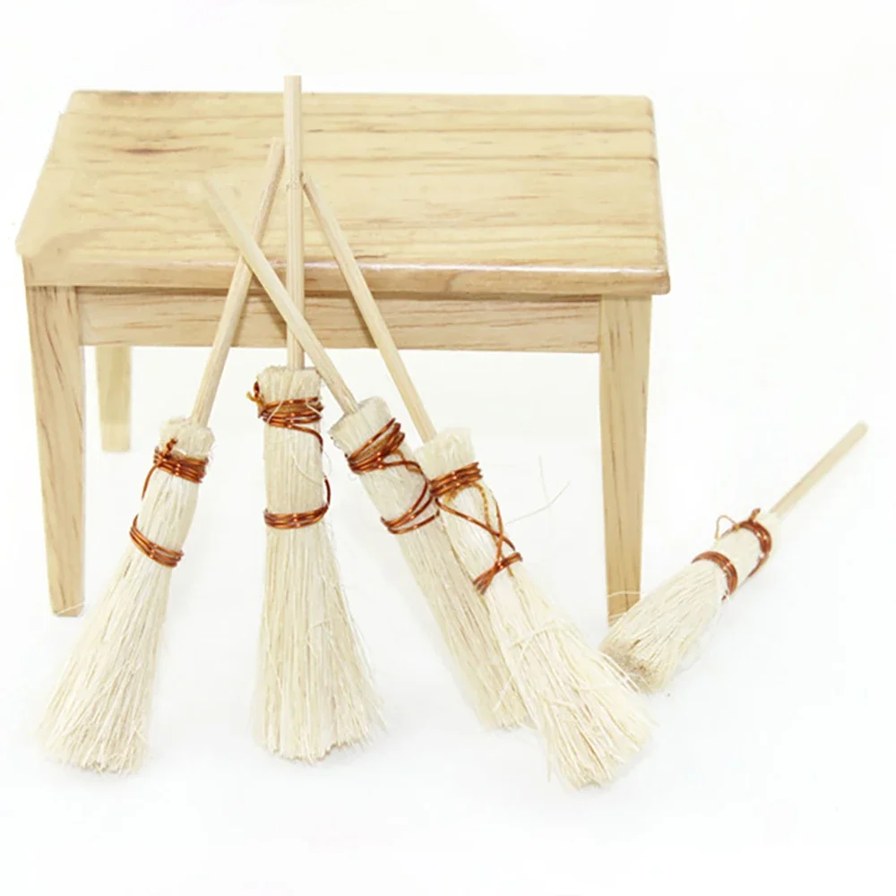 1 pz 1/12 accessori in miniatura per casa delle bambole mini scopa in legno simulazione mobili modello giocattoli per la decorazione della casa delle bambole