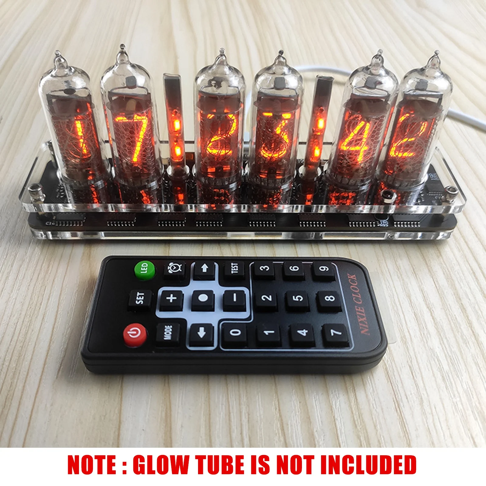 DIY 6-bit IN-14 Glow Tube Clock Module Nixie Clock Audio Accessories USB 5V with Backlight Clock Digital Plus 2 Small Lamp Tubes