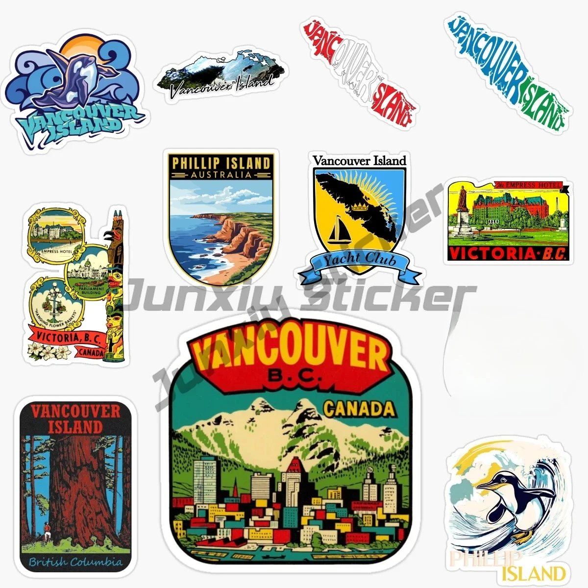 Vancouver Island PHILLIP ISLAND Scenic Car Stickers Wall Bicycle Waterproof PVC Decal Accessories Vinyl Self Adhesive Stickers