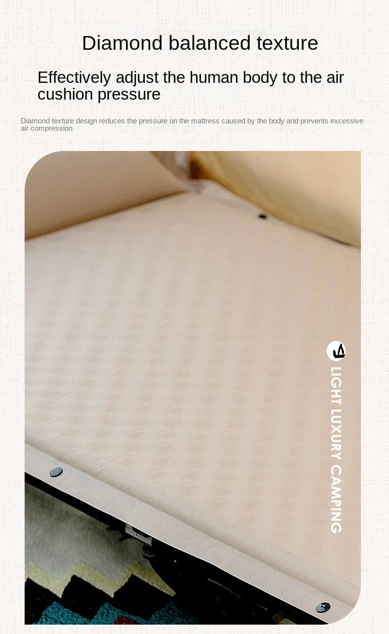 Selbstaufblasende Luftmatratze für Outdoor-Camping, Eierkarton-Schaumstoff-Schlafunterlage, feuchtigkeitsbeständige Bodenmatte für Zelttouren in der Wildnis – Detail 8