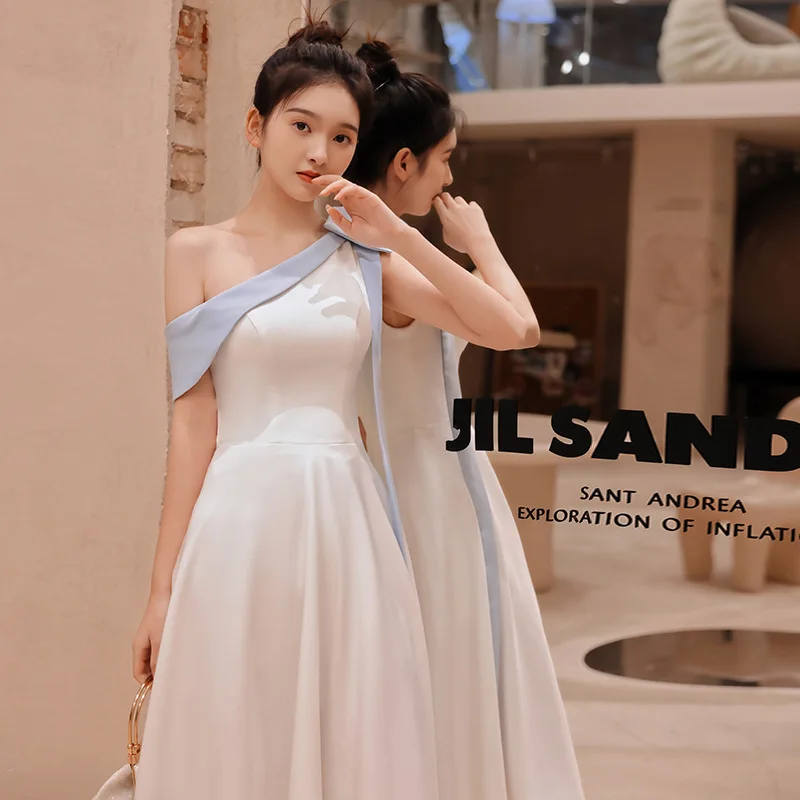 Cheongsam Elegant Qipao Fairy Bowknot Asymmetrical Dress Gown Banquet A-Line Off Shoulder Charming Celebrity Vestidos De Festa image 2