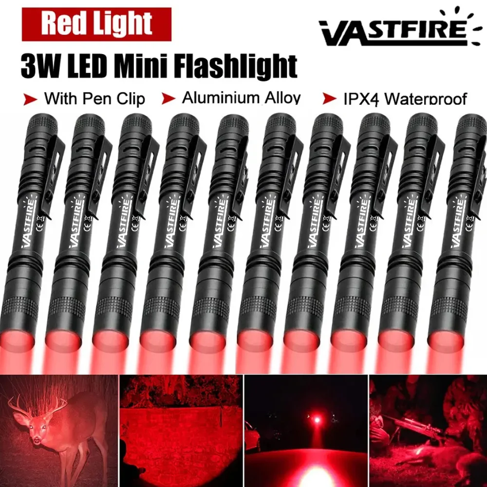 

Мини-ручка, портативный светодиодный фонарик, белый/395 нм/красный свет, 1 режим, карманный светодиодный фонарик для стоматолога, кемпинга, пешего туризма