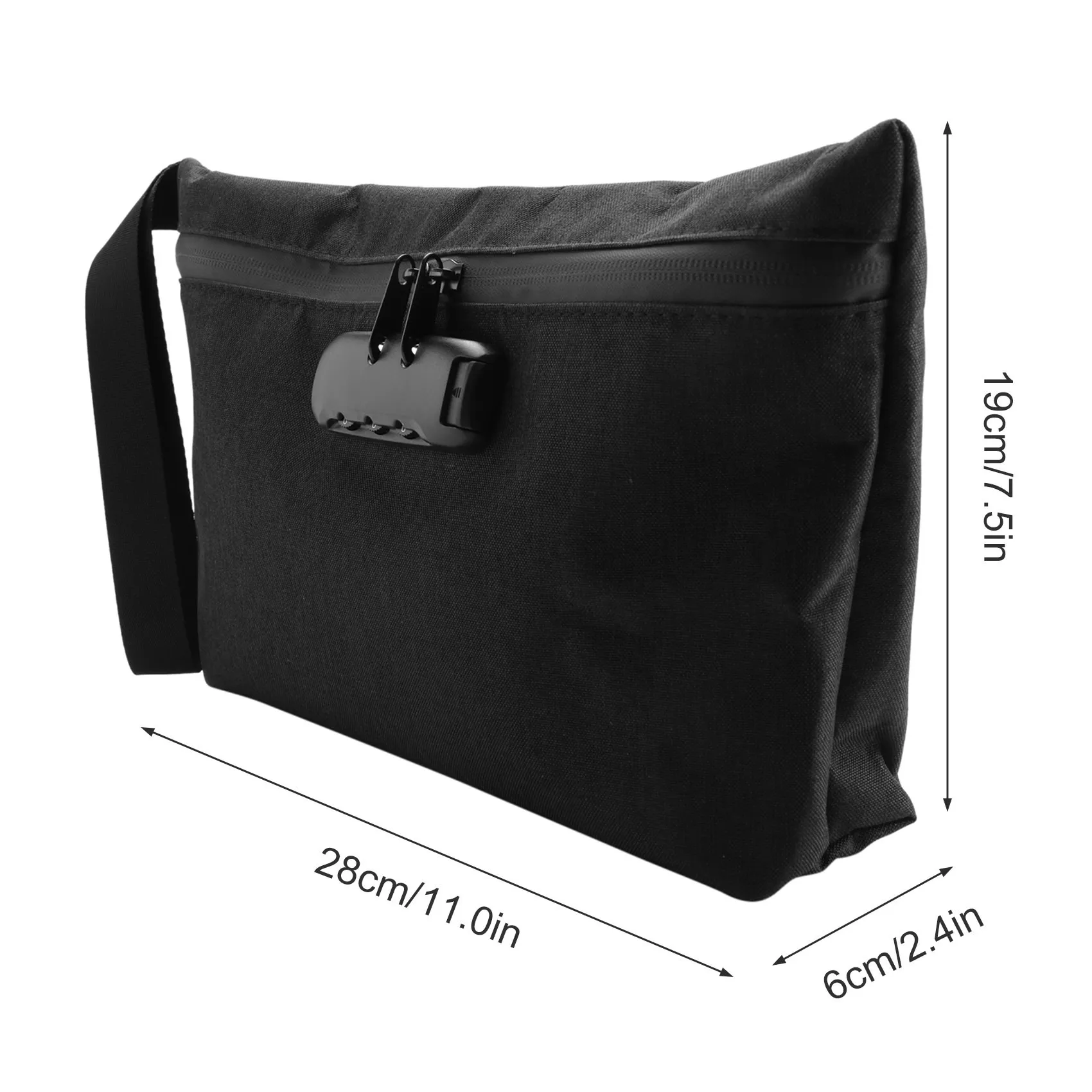 Money Bag With Lock,11X7.5In Money Pouch For Travel Storage, Durable Smell Proof Bag With Zipper For Cash, Bank Deposits