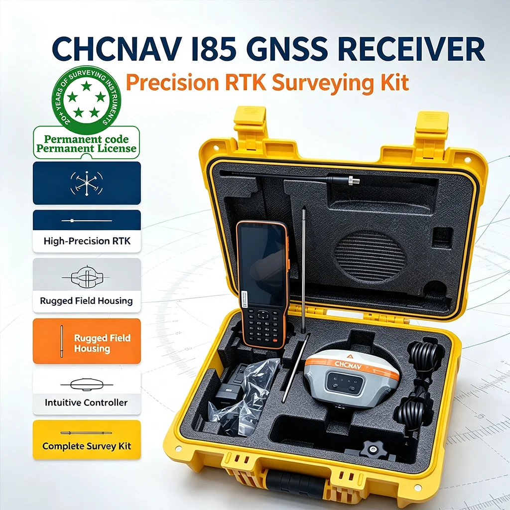 CHCNAV I85 GNSS RTK Receiver Laser IMU 60°Tilt AR Stakeout Handheld Permanent License for Engineering Land Survey
