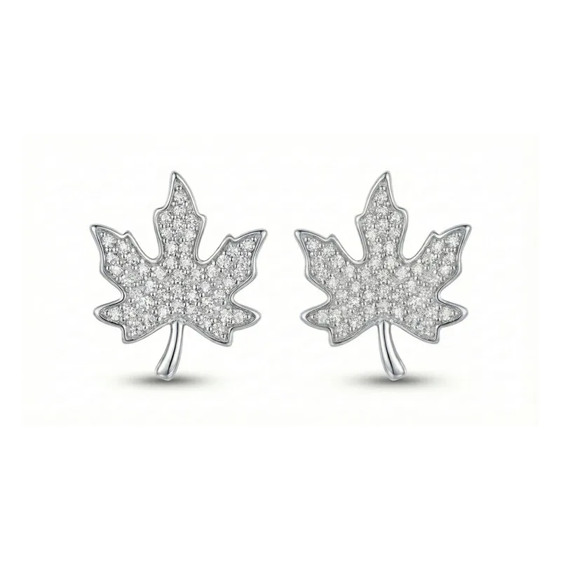 

Maple Leaf Stud Earrings 316L Stainless Steel Cubic Zirconia Hypoallergenic Tarnish Free Silver Tone Jewelry For Women Murmur