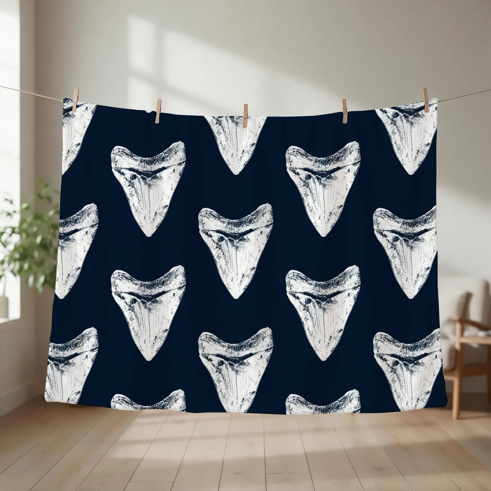 Megalodon Shark Tooth Throw Blanket Retros heavy to sleep Bed Fashionable Baby Blankets