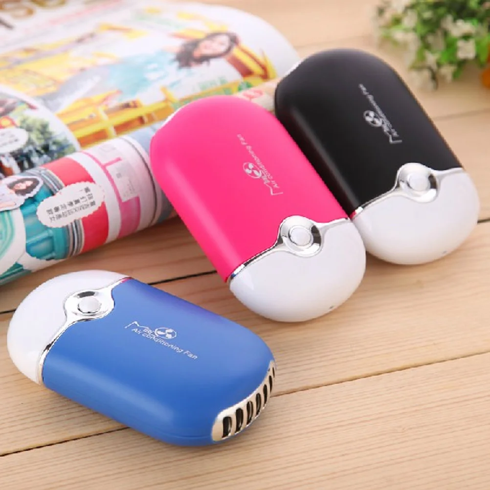 

Mini Air Conditioning Fan Usb Rechargeable Handheld Blower For Eyelash Extension Quick Dry Aroma Diffuser Black