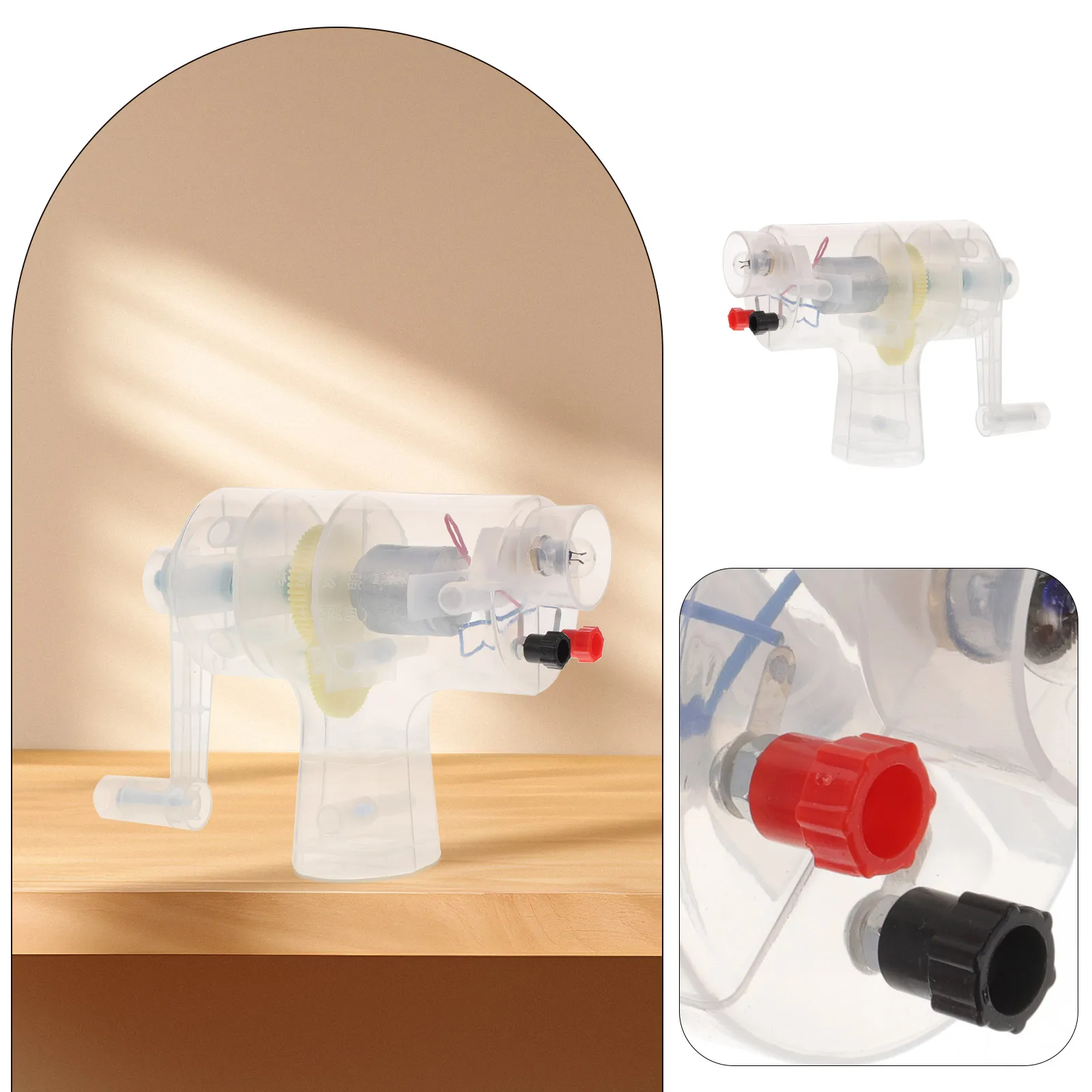 

Hand-crank Generator Experimental Equipment Instrument Generators Science Kit Plastic Dynamo Primary School