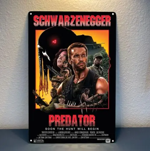 Predator Arnold Schwarzenegger Movie Metal Poster - 20x30cm Tin Sign