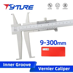 TYTURE Inside Groove Vernier Caliper Double Claw Stainless Steel Inner Vernier Calipers For Woodworking Measuring Tools 9-300mm