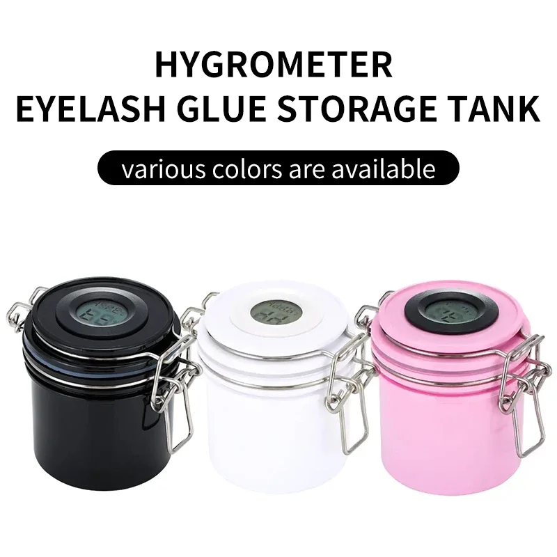 NEW Temperature Humidity Eyelash Extension Glue Storage Tank With Thermometer Adhesive Seale Containers Eyelash Tools