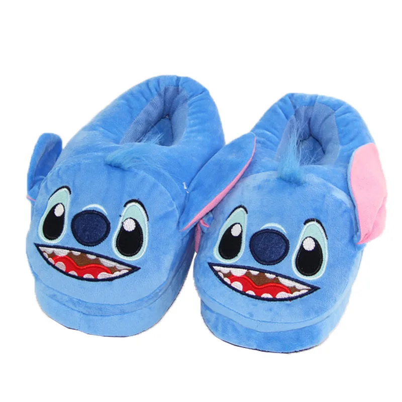 One-Size-Fits-All  Lilo&Stitch Plush Cotton Slippers Cute Anime All-inclusive Home Slipper Winter Anti-slip Warm Shoes Gifts