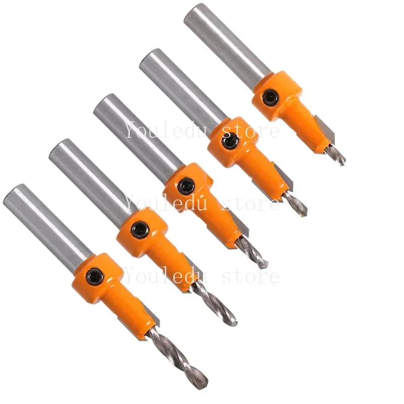 8mm Shank HSS Woodworking Countersink Router Bit Set Screw Extractor Remon Demolition for Wood Milling Cutter