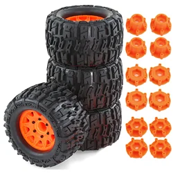4pcs Short Course Truck Tire Wheel Tyre 12/14mm Hex for 1/10 Feishen Off road RC Model Car 125mm Leimo Huanqi 727 DHK8135