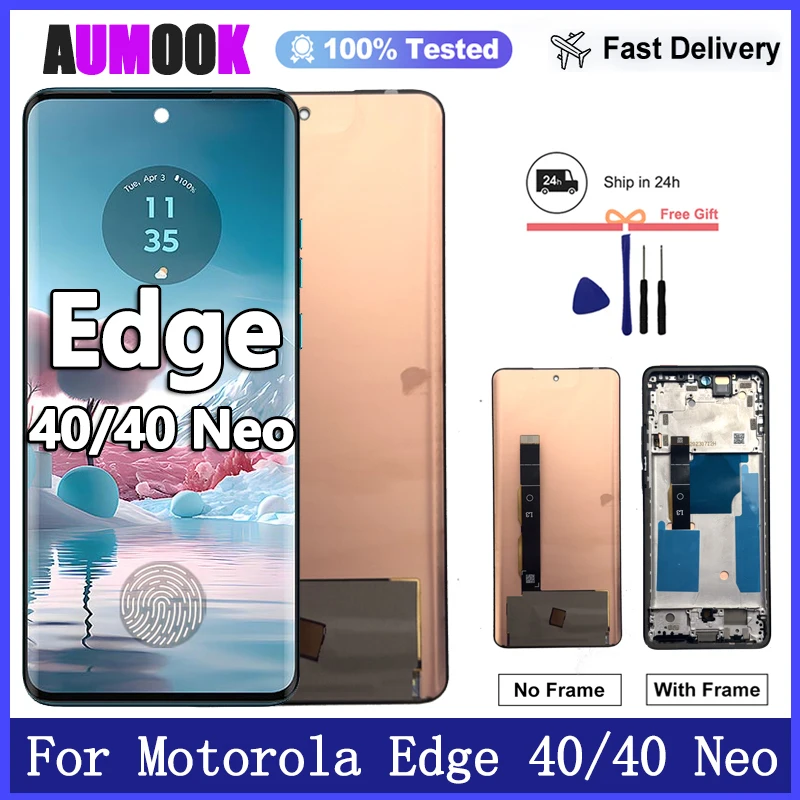 Nueva pantalla OLED para Motorola Edge 40 Neo, pantalla LCD con digitalizador de pantalla táctil para Motorola Edge 40, reemplazo de pantalla LCD
