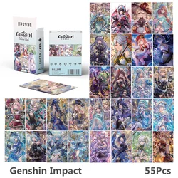 50 Pcs/Set Game Genshin Impact Laser Lomo Card Kazuha Wanderer Nahida Female Game Characters HD Photocard Cosplay Gift