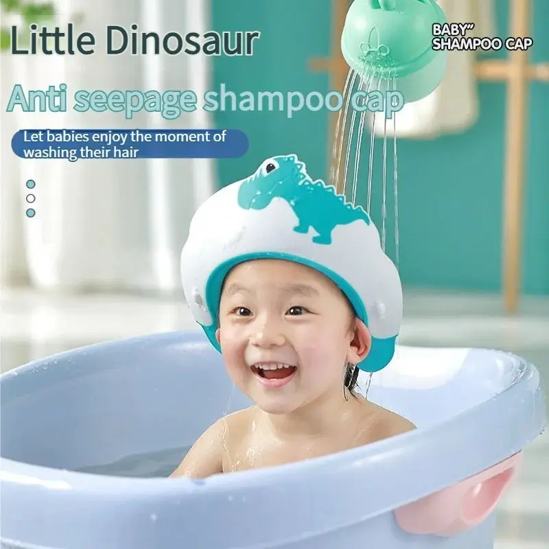 Baby Bathing Cap with Eye Shield Soft Hair Washing Shower Hat Leak-Proof Shampoo Shield for Newborn Toddlers Kids