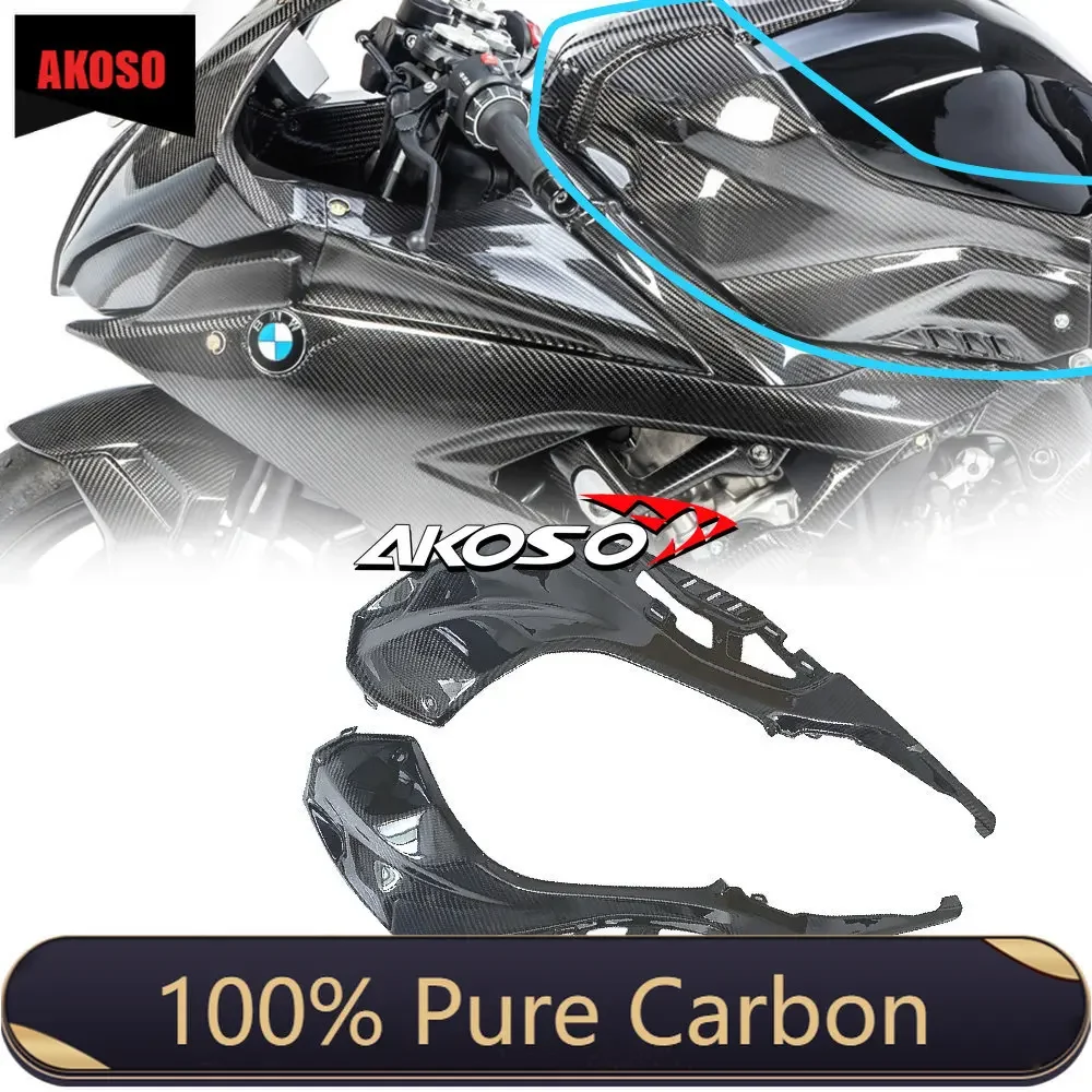 100% 3K Dry Full Carbon Fiber Motorcycle Tank Side Fairings Kit Panels Covers For BMW S1000RR 2019 2020 S1000R 2021 M1000RR 2022