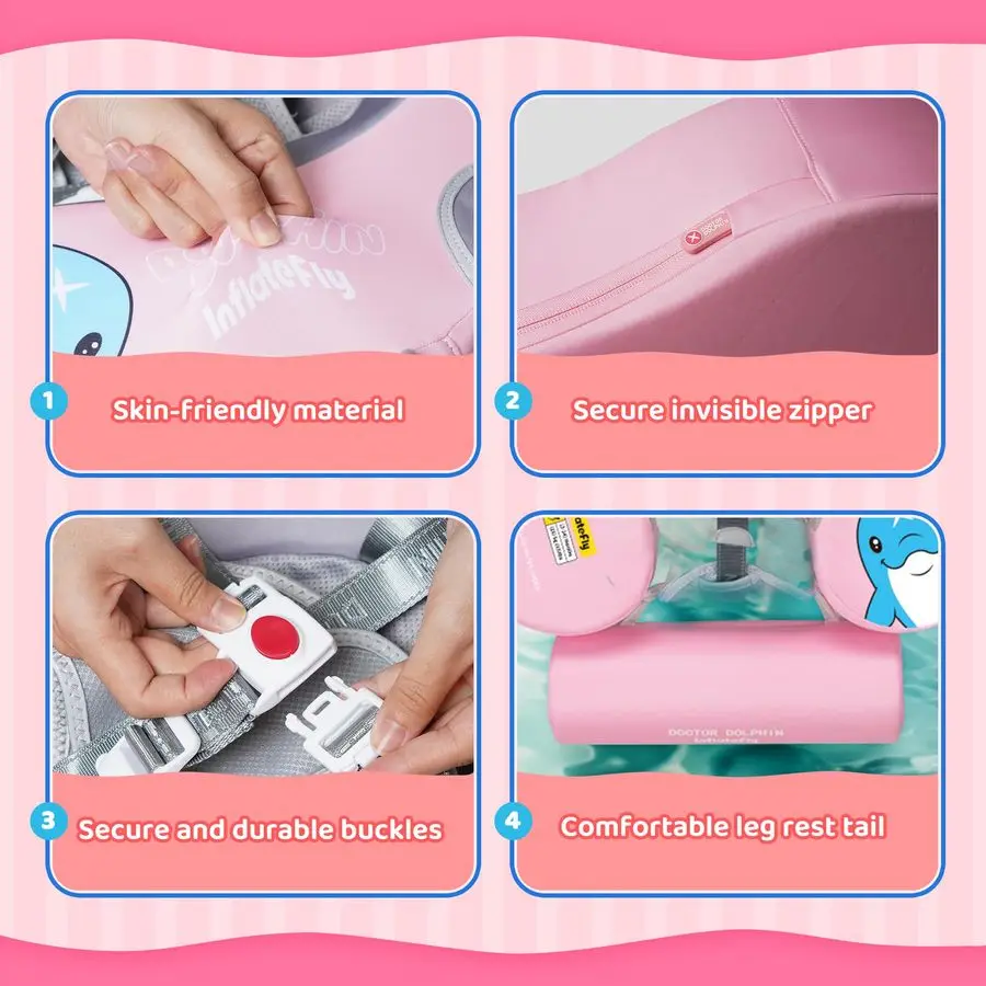 Swim Float with UV Protection Sunshade Infant Pool Float Add Tail for 324 Months