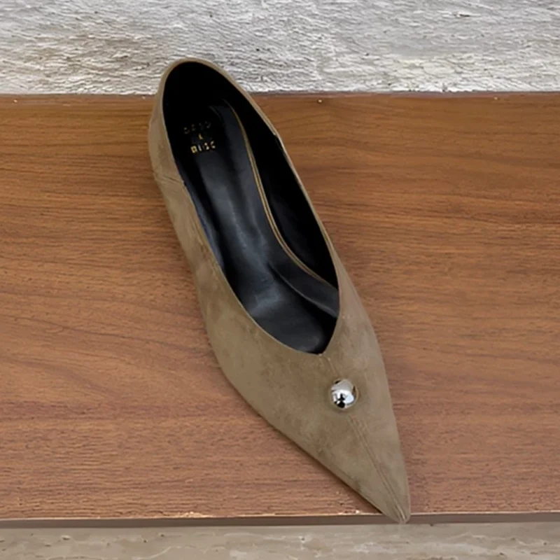 أنيقة أشار تو أحذية نسائية الشقق أحذية فاخرة للمرأة الصنادل الضحلة 2025 الخريف فساتين راقية حفلة جديدة Mujer Zapatos