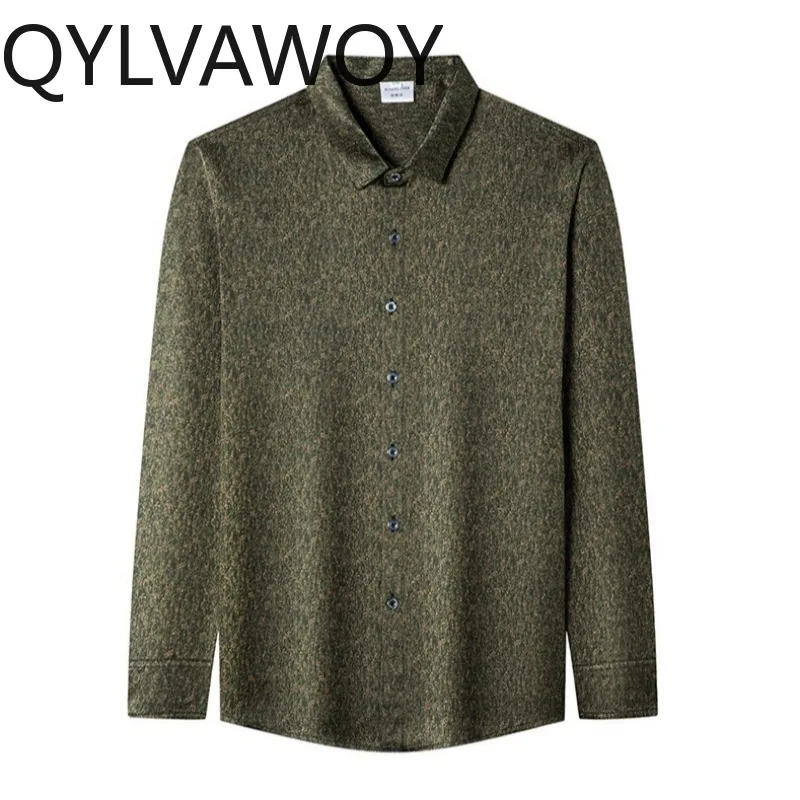

QYLVAWOY 92.5% Mulberry Silk Men's Shirts Spring Autumn Long Sleeve Shirt Clothes Shirts for Man 2026 New Casual Tops Premium