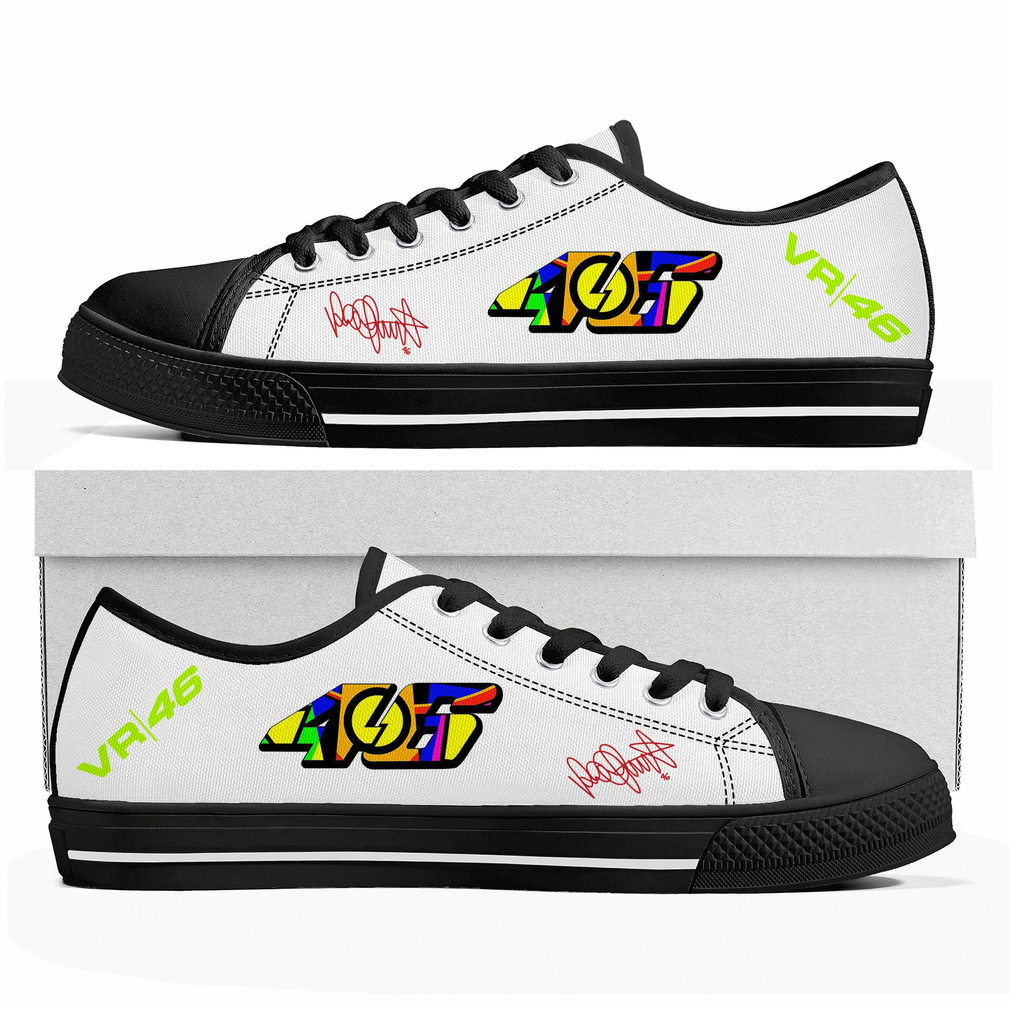 Italian Motorcycle Racer Rossi Low Top Sneakers Mens Womens Teenager High Quality Canvas Sneaker couple Casual Shoes Custom Shoe