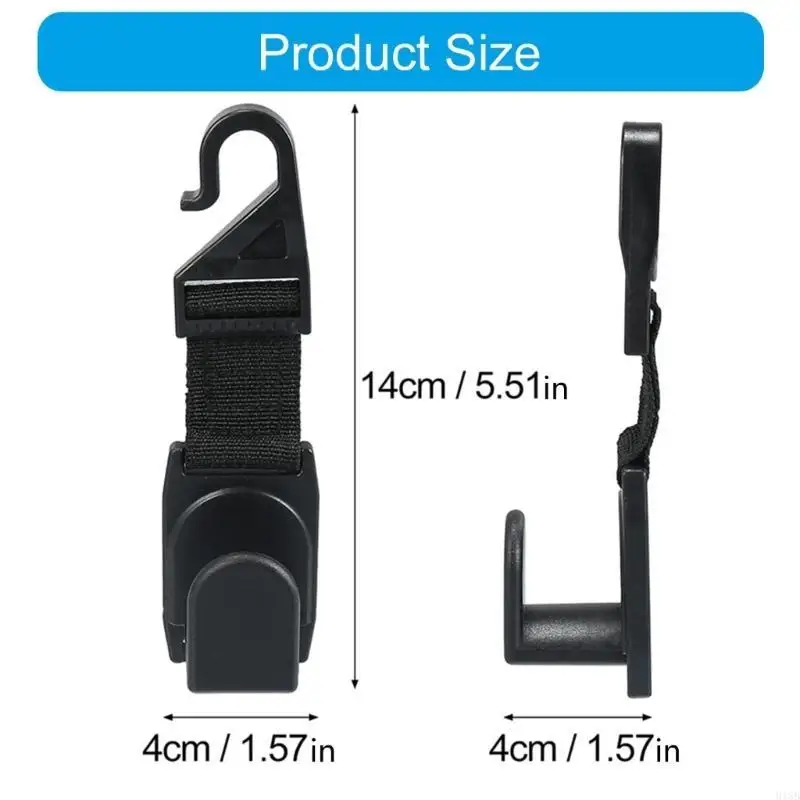 2025 جديد ABS Car Headrest Hook Hook Rotatable Car Setting لسهولة التخزين والتنظيم