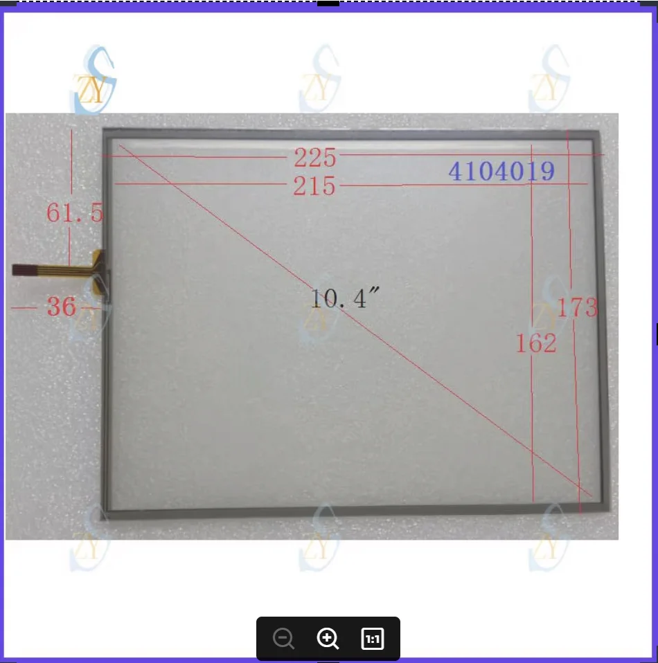 

ZhiYuSun 10.4 Inch 225mm*173mm Touch Screen compatible 4104019 for Industrial control display screen 225*173 freeshipping