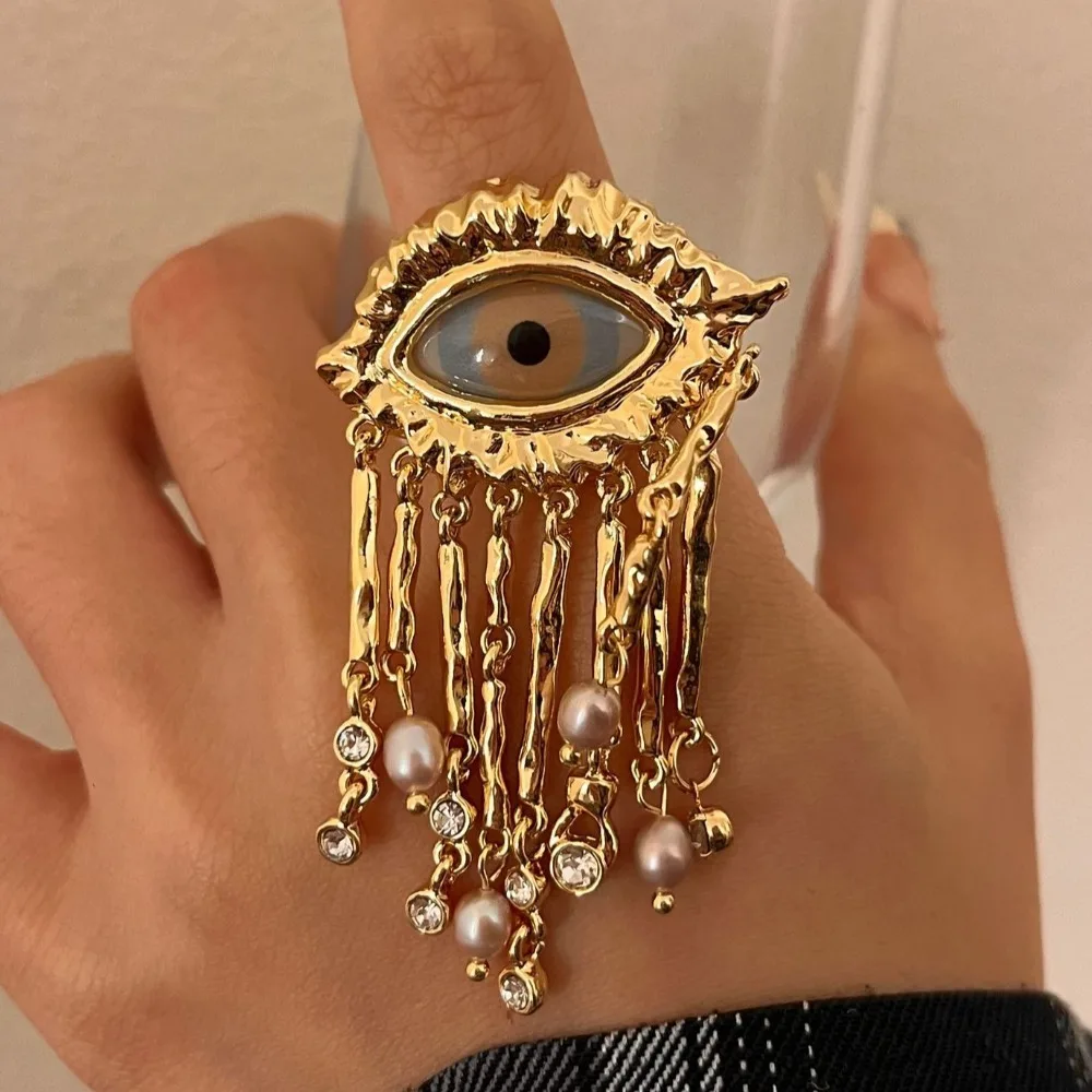 الجمالية اللؤلؤ عيون شيطان قرط الاذن المرصع خمر العصرية الشيطان العين أقراط شرابات حساسة الشيطان العين الدائري سيدة بنات #4