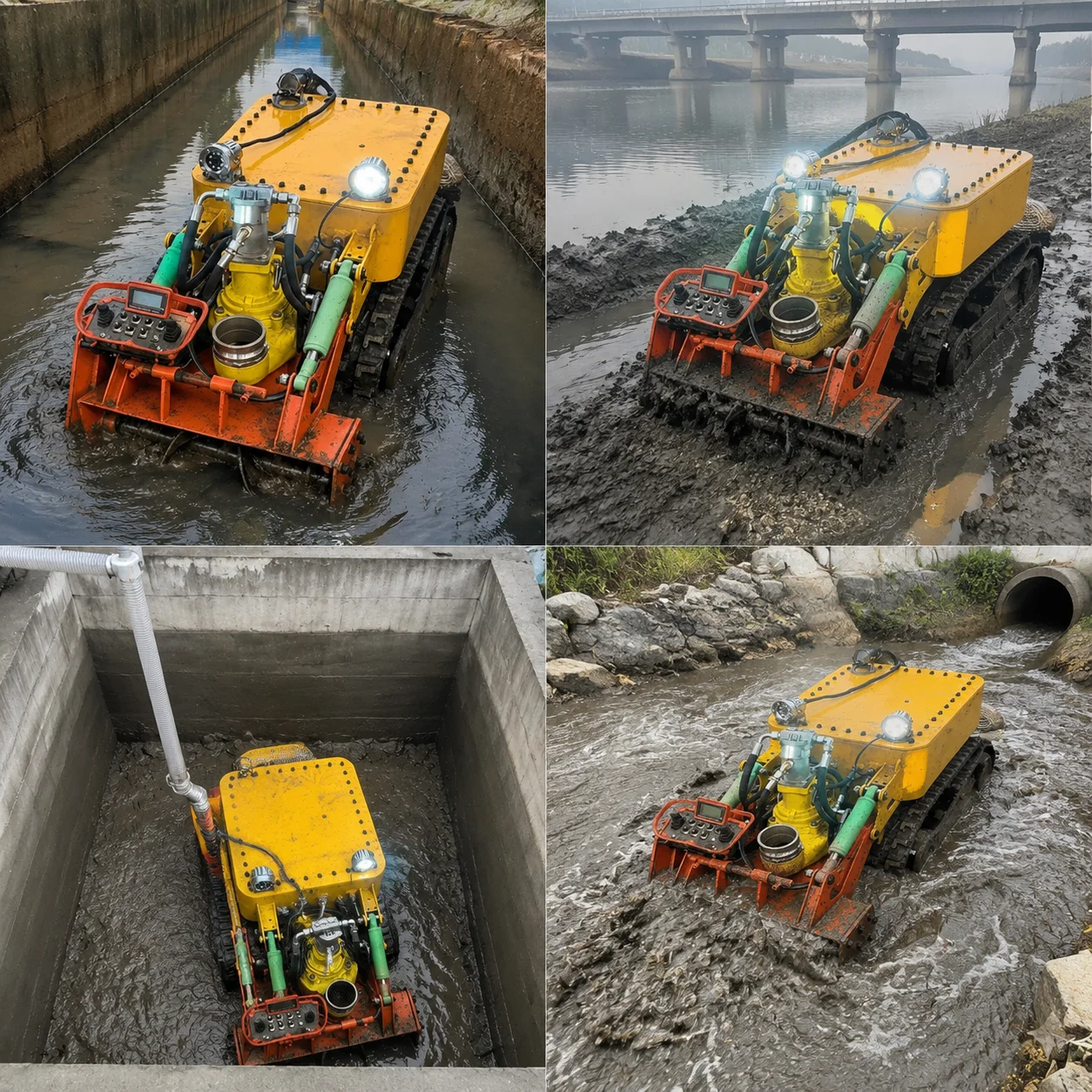 Heavy Duty Dredging Robot Remote Control Underwater Sludge Cleaning Machine River Port Harbor Crawler