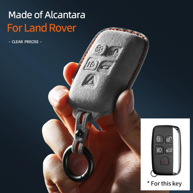 For Land Rover Range Rover Discovery Defender Car Remote Key Case Cover Shell Suede Alcantara Interior Protector Accessories