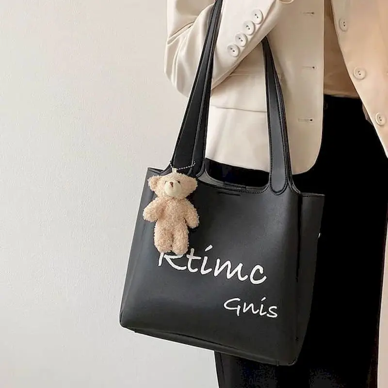 

Shoulder Bags Casual Reusable Portable Letter Printed Women Handbags Versatile Personal High-capacity Retro Travel Tote Bags