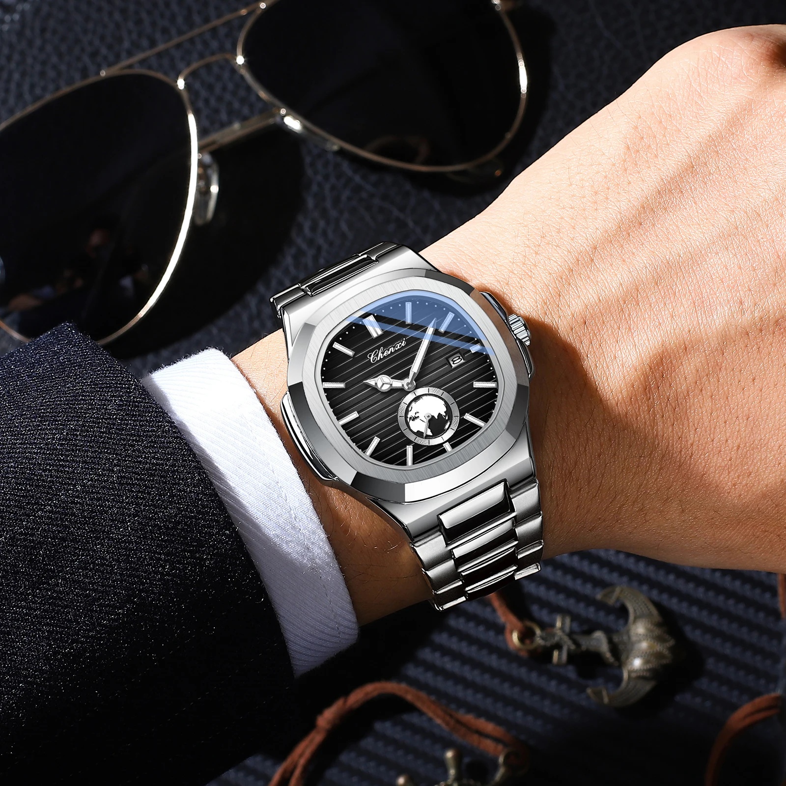 CHENXI Men Watches High Quality Waterproof Quartz Wristwatches Stainless Steel Calendar Watch For Man Minimalist Casual