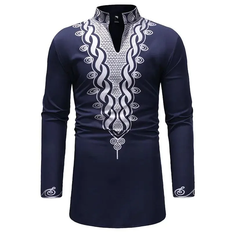 Hot Sale Men\'s Clothing African Men\'s Suit Bronzing Top and Trousers 2 Piece Set pakistan  abaya  islamic clothing