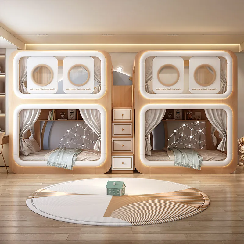 Normale Europese kinderbedden, uitbreidbaar, eenvoudig wit, modern kinderbed, prinsessenstijl, op maat gemaakt kinderbed, meubels voor thuis