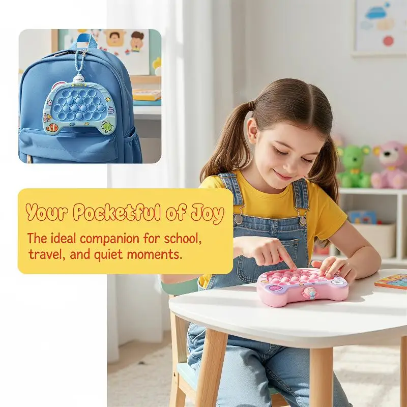 Cartoon Fidget Keychain Toy Soft Silicone Cute Pendant Portable Sensory Toy for Kids Bag Backpack Ornament Daily Use