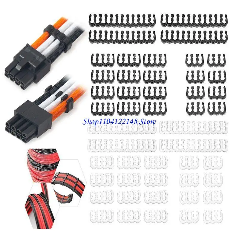 P9FA 1Set for 3.4mm Sleeved Cables Power Supply Connector White, Black