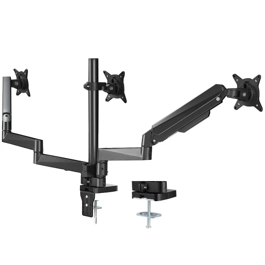 

Triple Monitor Mount Supports 1327 Screens Fully Adjustable Gas Spring Monitor Arm Holds up to 20 lbs per Arm Triple Monitor S