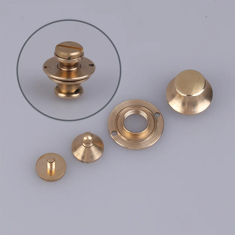 Brass Mortise Clip Buckles Lock Purse Hardware Durable Hardware For Craft Handbag Closure Tuck Lock For Leather Bag