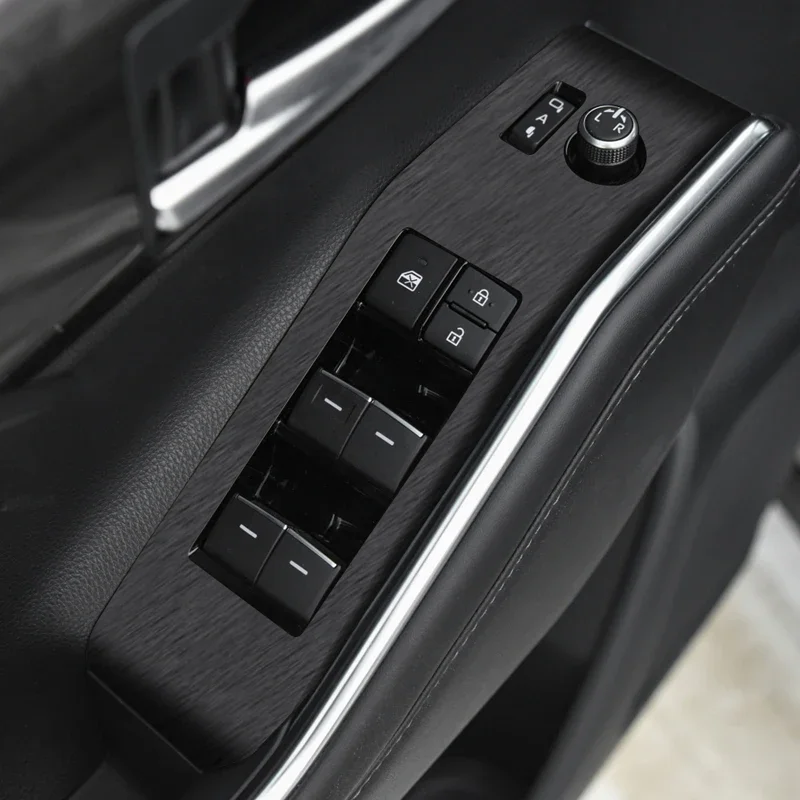 

Car Carbon Black Interior Sticker Lifting Window Panel Decal For Toyota Highlander 2015-Present Gear Inner Door Protective Film