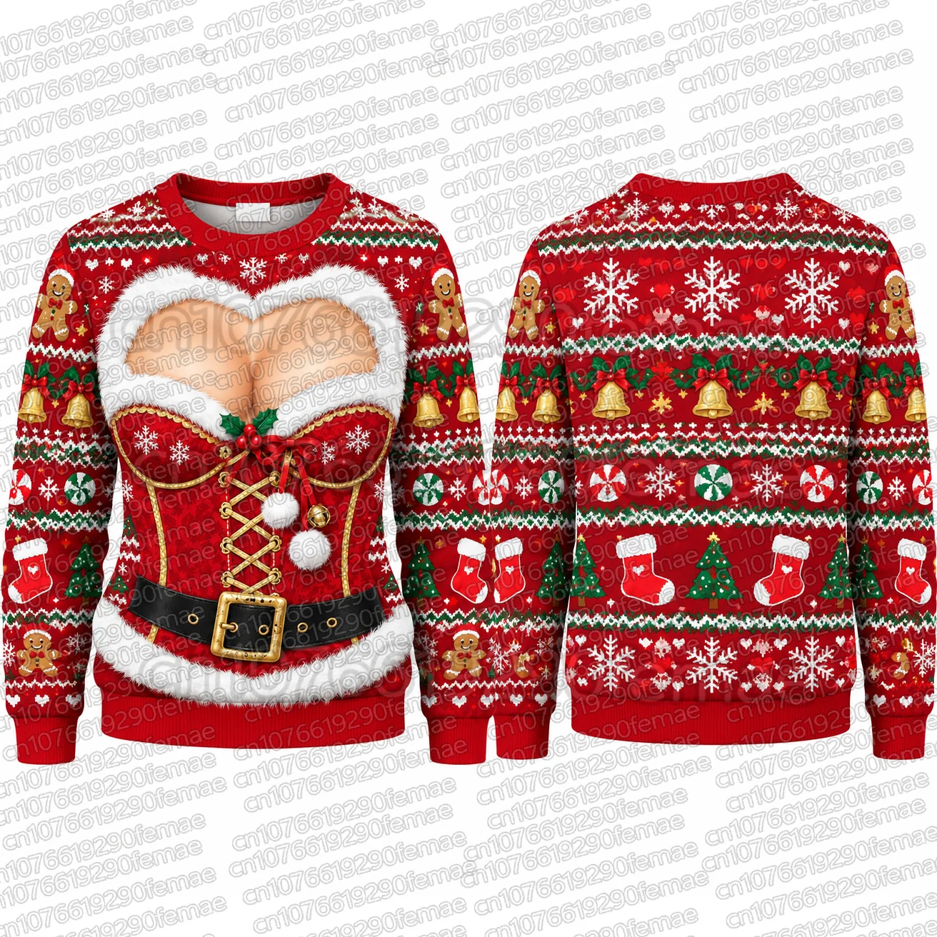 Funny Ugly Christmas Sweater for Kids Unisex Christmas Gift Red Pullover Sweatshirt Holiday Party Jumper Gift for Family Friends